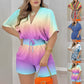Summer European And American Short-sleeved V-neck Lace-up Jumpsuit