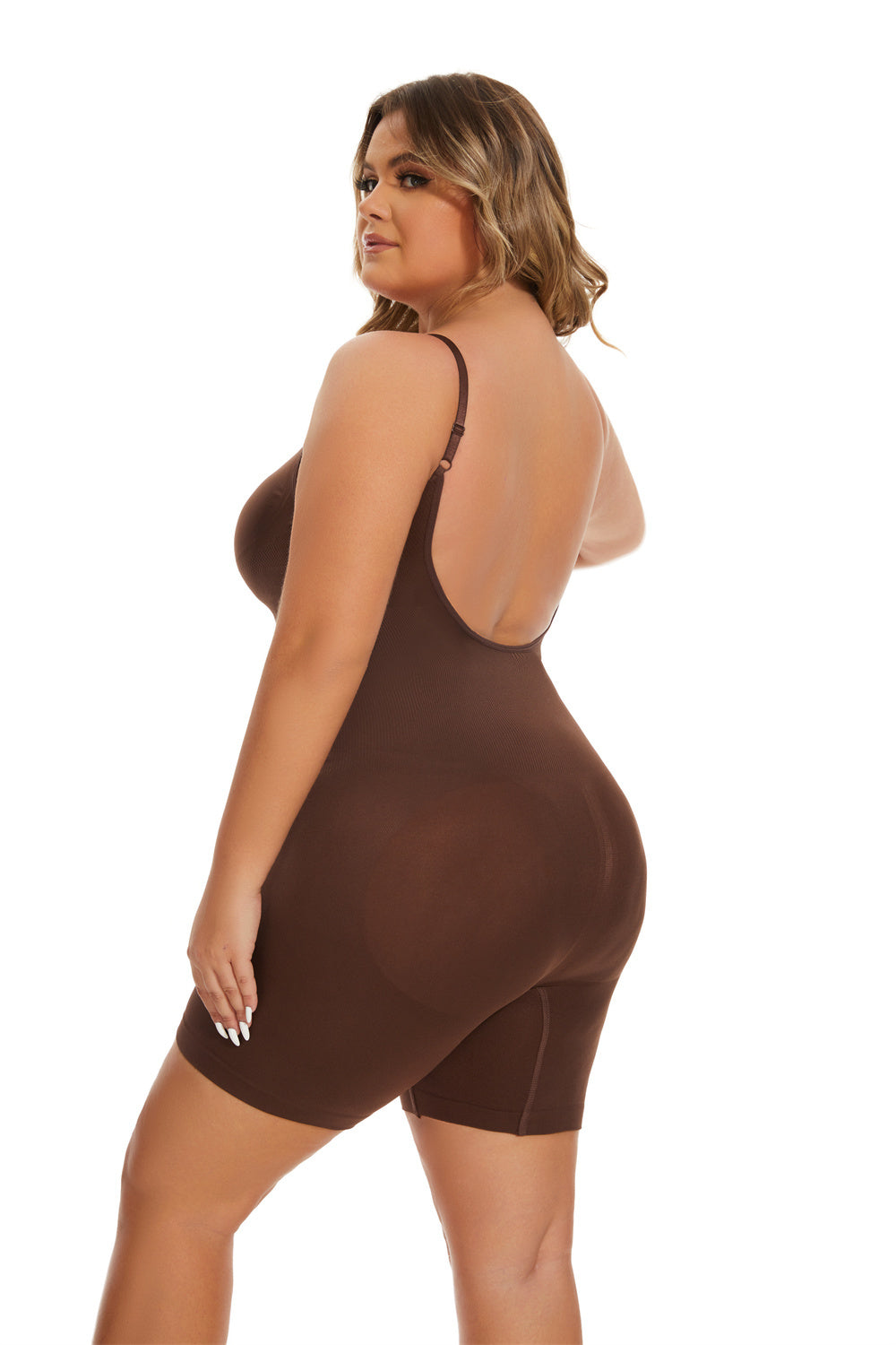 Simple Waist Fitted Belly Contracting And Hip Lifting Exposed Back Beauty Back Boxer Jumpsuit