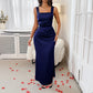 European And American-style Elegant Sophisticated Solid-color Slip Dress Figure-hugging Long Dress Women's Wear