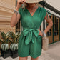 Women's Fashionable Pleated Backless Jumpsuit