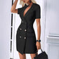 New Solid-color Short-sleeve Blazer-style Fashionable Casual Dress