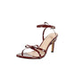 Women's Pointed Patent Leather Strap Cross Ankle Strap Stiletto Sandals High Heels