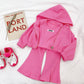 Veste à capuche style western pour fille, pantalon évasé fendu rouge, automne