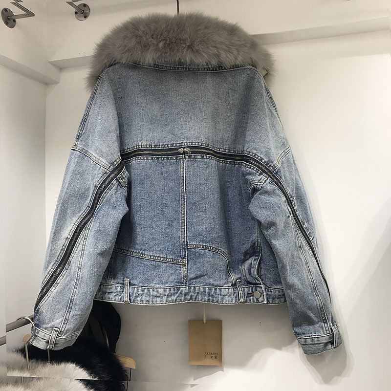 Manteau ample en jean pour femme
