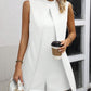 Women's Stand Collar Sleeveless Plus Size One-piece Shorts