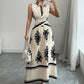 Women's Sleeveless Blouse Lace-up Skirt