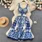 Design Sense Niche Waist Slimming Floral A- Line Long Skirt