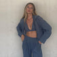 Fashionable Loose Pants Suit With Elegant High Waist