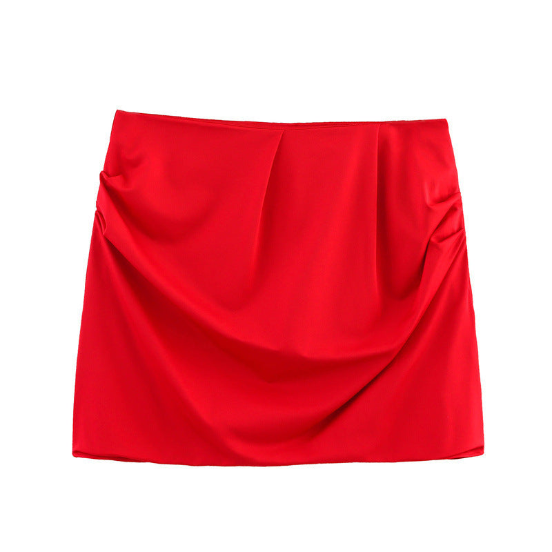 Solid Color Sleeveless Cold-shoulder Jumpsuit Base Clothing Slim Fit Slimming Ruffle Hip One-step Skirt