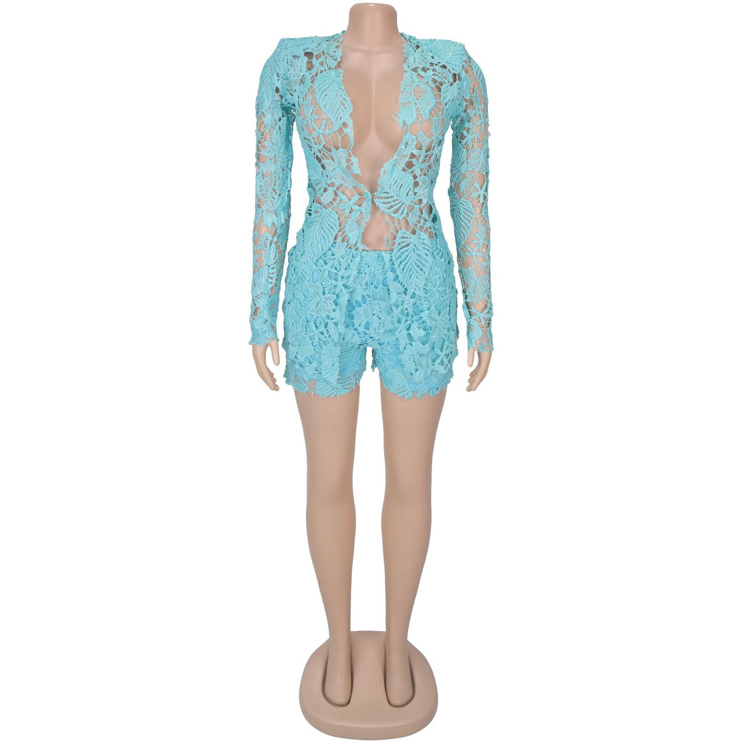Fashion Women's Hollowed-out Two-piece Set