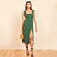 New European And American Wave Print Spaghetti Strap Dress For Women