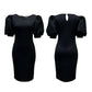 Dress Black Puff Sleeve Sheath