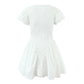 White Sweet Cute Lace Stitching Cotton Mini Dress