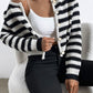 Women's Short Long Sleeve Round Neck Cardigan Jacket