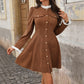 Stitching Corduroy Long Sleeve Dress Women