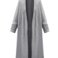 Women's Long Sleeve Cardigan Knit Trench Coat