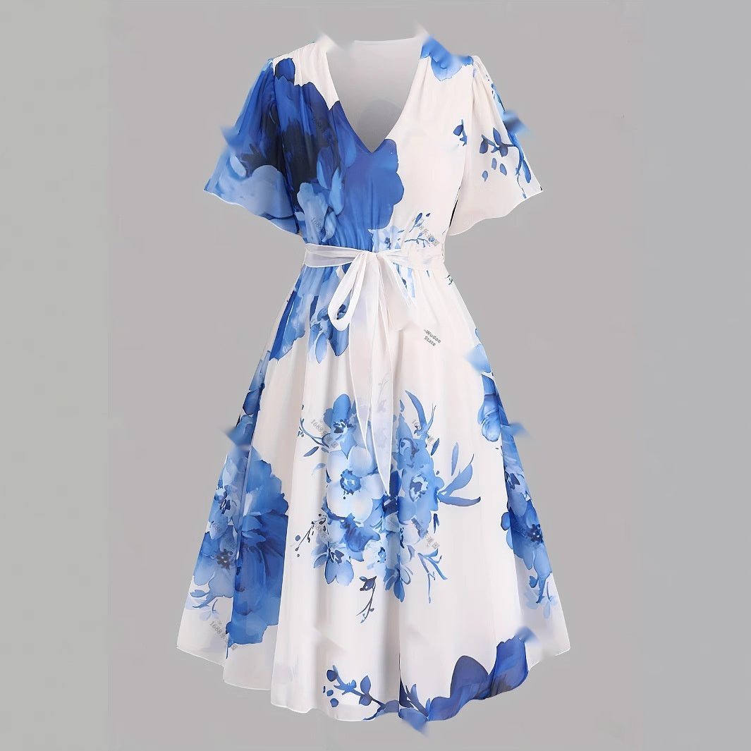 Women's Retro Floral Print Casual Dress