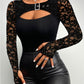 Lace Stitching Long Sleeve T-shirt Women