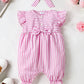 Flounced Sleeve Bow One-piece Romper Crawling Suit Same Style Fashion Hair Band