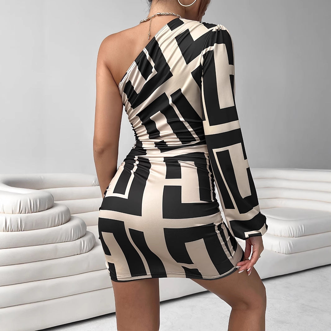 European And American Womens Fashionable Elegant Casual Printed Slip Dress