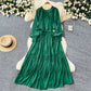Designer-style Irregular Ruffled Patchwork Dress