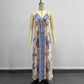 Bohemian-print Strap Tassel Maxi Dress