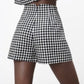 High Waist Plaid Casual Shorts