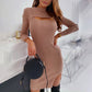 Chest Cutout Long Sleeve Slim Dress