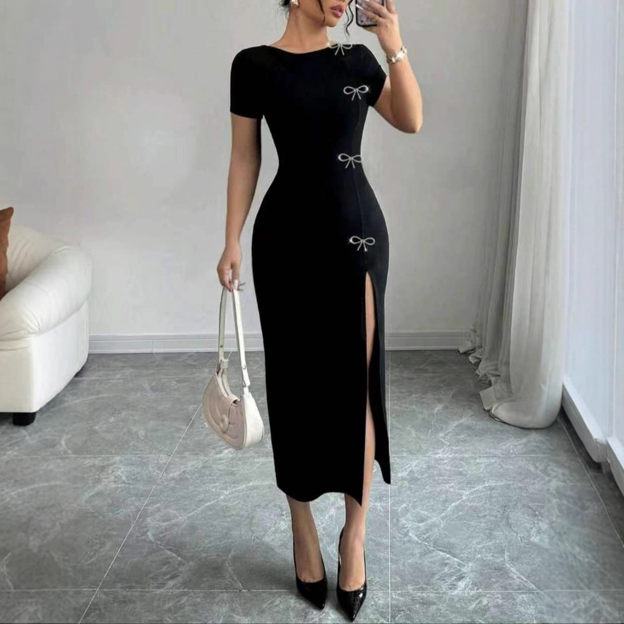 Women's Slim-fit Short-sleeve Dress
