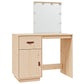 dressing table with LED lighting, 95x50x133.5 cm, solid pine wood