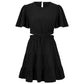 Jupe-combinaison d'été à col rond et manches courtes pour femmes, taille ajustée