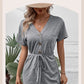 Women's Solid Color Casual White Belt Jumpsuit