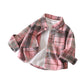 Children's Retro Color Matching Cardigan New Polo Collar Jacket