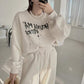 Retro Style Round Neck Letter Print Sweatshirt