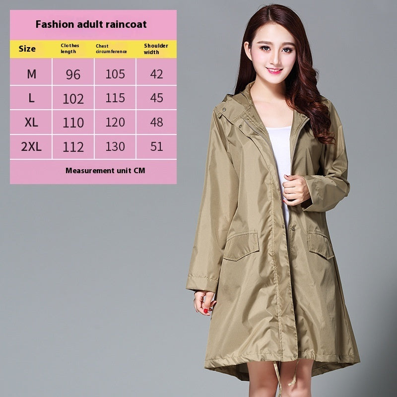 Raincoat Mid-length Windproof Outdoor Poncho Tide