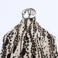 Ethnic Print Flower Hanging Collar Dress