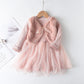 Girls'  Mink Velvet Fake Two Piece Dress