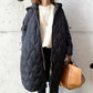 Autumn And Winter New Diamond Lattice Hooded Cotton Coat Jacket Women's Top