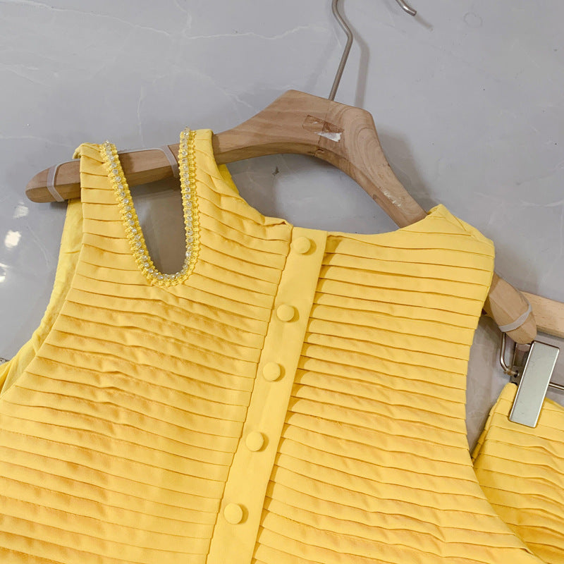 Nouveau costume chic à la mode, gilet creux horizontal, jupe irrégulière