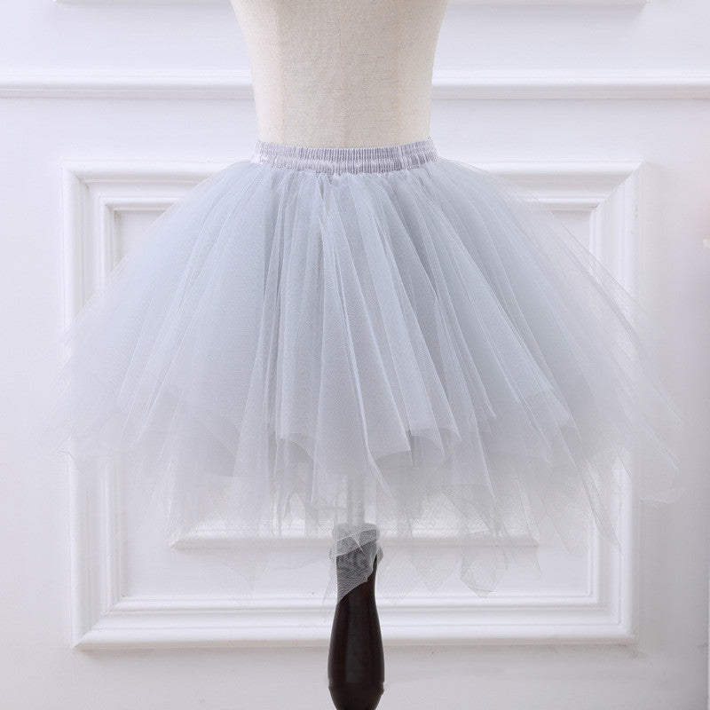 Women's Boneless Color Performance Activity Puffy Ballet Gauze Skirt