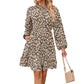 Robe imprimée à manches longues et col rond