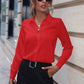 Commuter Women's Shirt Versatile Simple Solid Color Long Sleeve Mid-length Plus Size