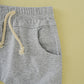 Ensemble short imprimé à col rond et manches courtes pour garçon, couleur unie, avec poches