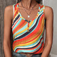 Women's Fashionable Colorful Striped Sleeveless Top
