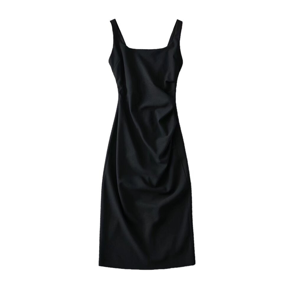 U-neck Stretchy Figure-flattering Slip Dress