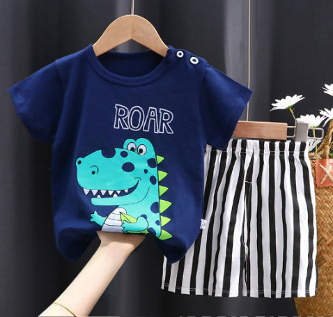 Ensemble t-shirt d'été à manches courtes pour enfant en pur coton