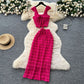 Bow-tie Square-neck Camisole With Cap Sleeves High-waisted Sheath Skirt