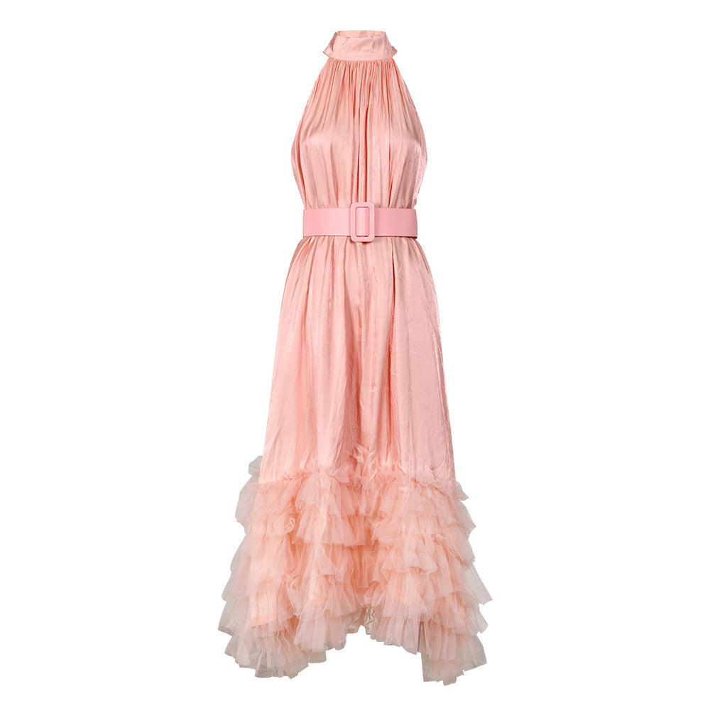 Robe mi-longue moulante à la taille, style français