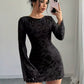 Casual, Versatile Waist-cinching Dress With A Red Floral Print