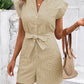 Summer Leisure Commute Jumpsuit Pinstripe Short Sleeve One-piece Shorts